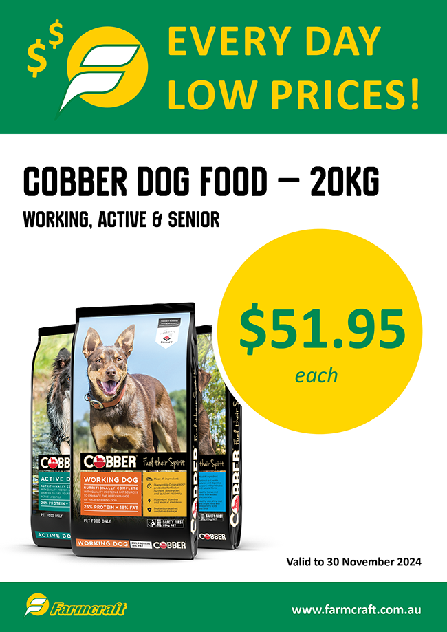 Cobber dog food special at Farmcraft